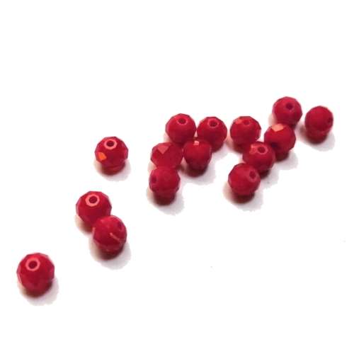Beads - Crystal Beads - 6mm -matt red- 15pcs- Beads for crafting