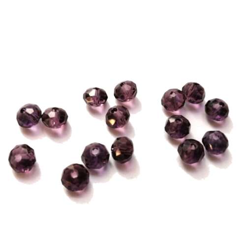Beads - Crystal  Beads -6mm- clear purple - 15pcs  -- Beads for crafting