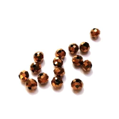 Beads - Crystal Beads - 6mm - copper brown - 15pcs- Beads for crafting