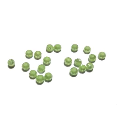Beads - Crystal Beads - 4mm -shiny milky light green   - 20pcs- Beads for crafting