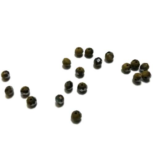 Beads - Crystal Beads - 4mm -smoked brown green   - 20pcs- Beads for crafting