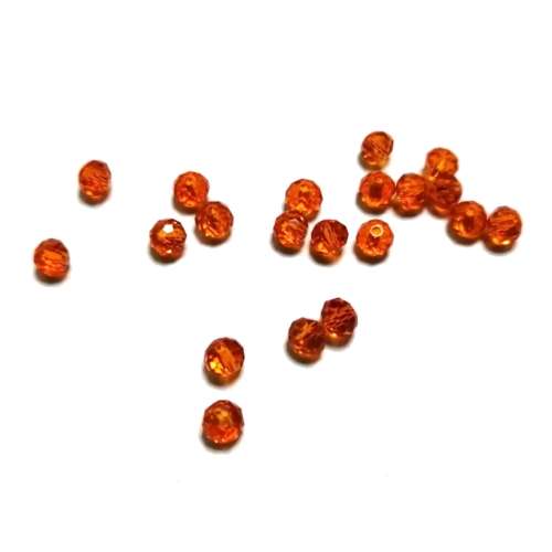 Beads - Crystal Beads - 4mm -clear orange  - 20pcs- Beads for crafting