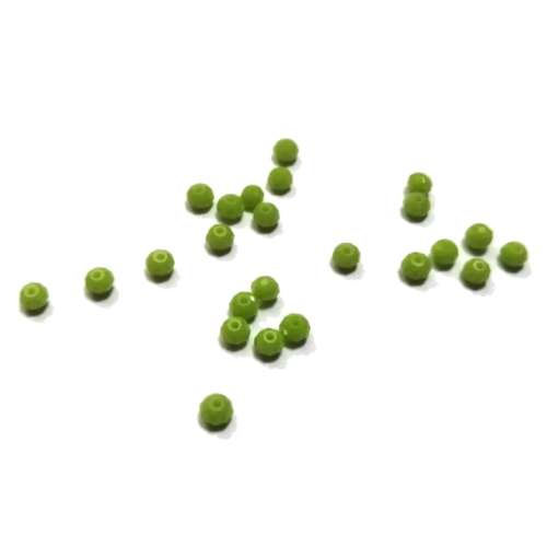 Beads / Crystal  Beads - 3mm- matt lemon green - 25pcs / Beads for crafting