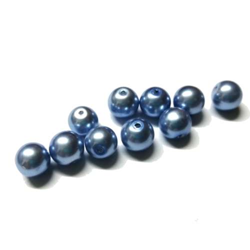 Beads / Glass Pearl Beads - 10mm  - light blue -10pcs/ Beads for crafting