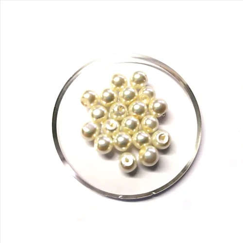 Beads /Glass Pearl Beads -6mm   - pearl white  -20pcs / Beads for crafting