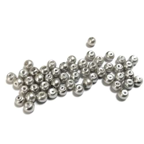 Beads /Glass Pearl Beads - 3mm  - light grey  - 50pcs / Beads for crafting