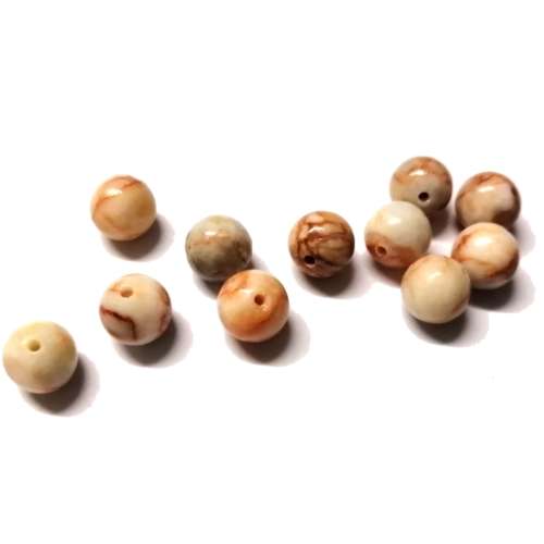 Beads / Red web Jasper Beads - 8mm  -ball- 10pcs / Beads for crafting