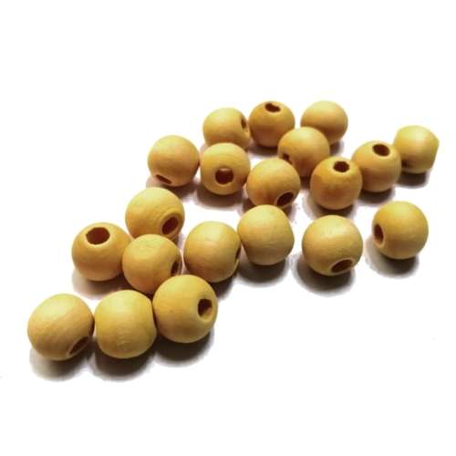 Beads / Wooden Beads - YELLOW- silk mat washed- 20pcs - 10mm / Beads for crafting