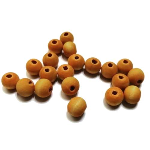 Beads / Wooden Beads - YELLOW- silk mat washed- 20pcs - 10mm / Beads for crafting