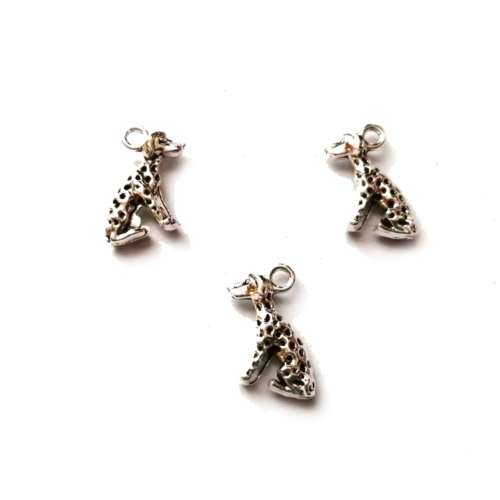 Pendants / Metal Pendant - 3pcs - 17x9mm Dalmatian Dog- for jewellery crafting