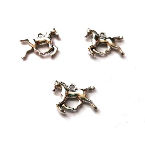 Pendants / Metal Pendant - 3pcs - 20x14mm Horse -Full body- for jewellery crafting