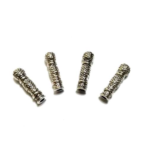 Beads / Metal Beads - 4pcs   - 22x6mm -massive - Hole +/- 3mm / Beads for crafting