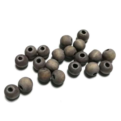 Beads / Wooden Beads - PURPLE GREY silk mat washed- 20pcs - 10mm / Beads for crafting