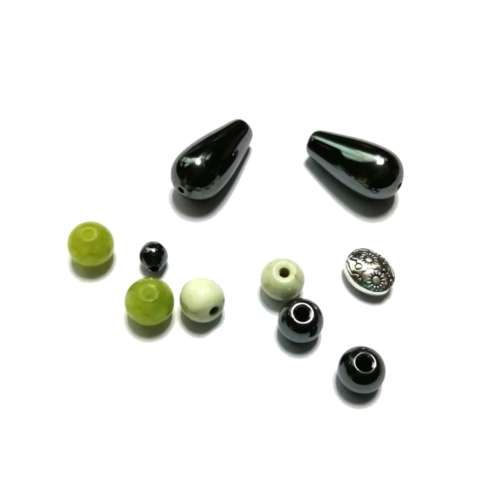 Beads  - Crafting Kid -Howlite -Hematite - Jade - 4- 16mm- 10pcs / Beads for crafting