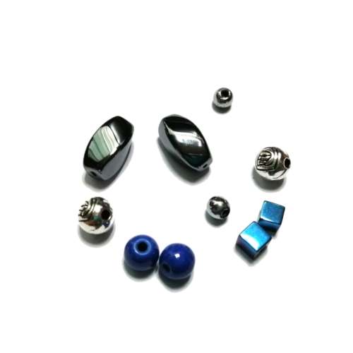 Beads  - Crafting Kid -Howlite -Hematite - Metal - 4- 12mm- 10pcs / Beads for crafting