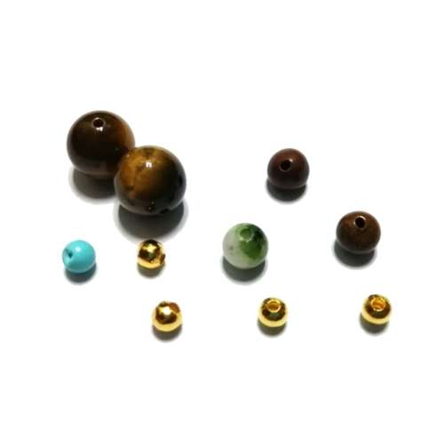 Beads  - Crafting Kid -Tiger eye -other Gemstones - Metal - 4-10mm- 10pcs / Beads for crafting