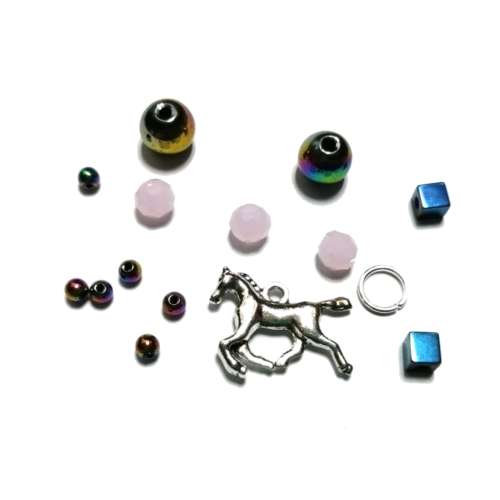 Beads /Plated Hematite and Crystals (pendant 20mm)  15pcs/ Beads for crafting