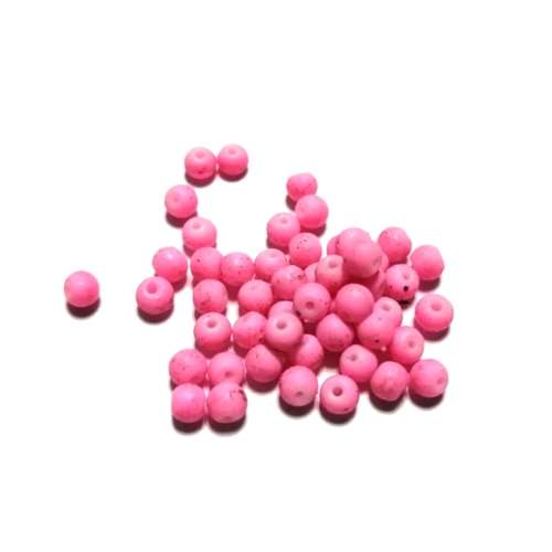 Beads /Rubber Beads - 4mm -  50 pcs - pink/ Beads for crafting