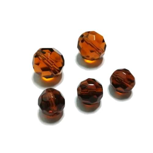 Beads /Glass Beads  - clear brown- 5pcs  - 16mm and 12mm/ Beads for crafting