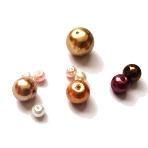 Beads - Glass Pearl Beads - 10pcs  color mix - 6-16mm- Beads for crafting