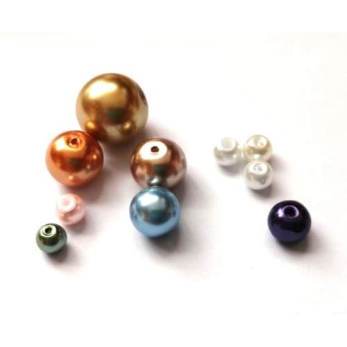 Beads - Glass Pearl Beads - 10pcs  color mix - 6-16mm- Beads for crafting