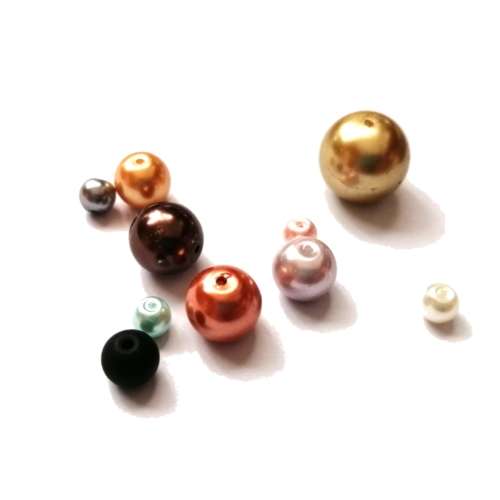 Beads - Glass Pearl Beads - 10pcs  color mix - 6-16mm- Beads for crafting
