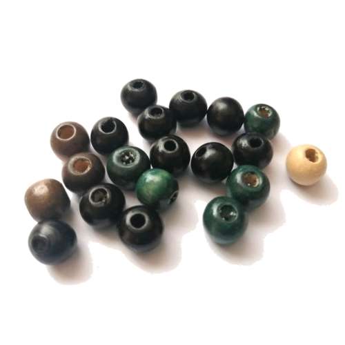 Beads / Wooden Beads - color mix- 20pcs - 10mm / Beads for crafting