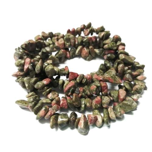 Beads / Gemstone - Unakite - Beads - 8-12mm +/-82cm STRING / Beads for crafting
