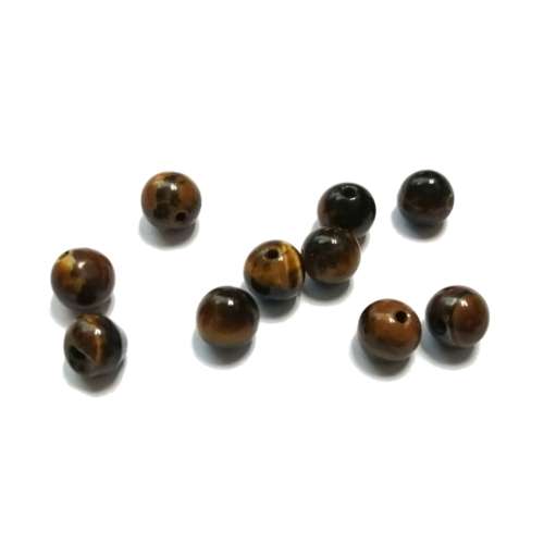 Beads / GemstoneTigereye Beads - 10pcs  - 6mm balls/ Beads for crafting
