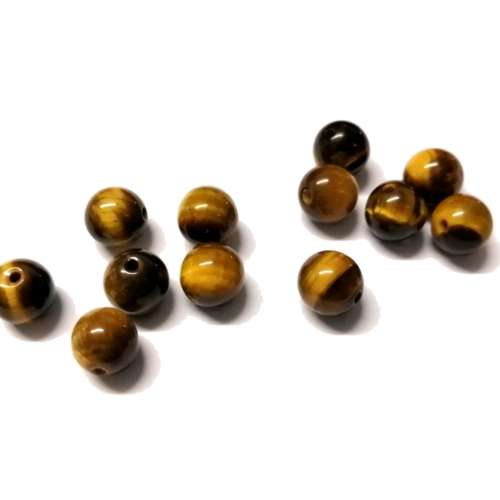 Beads / Tigereye Beads - 12pcs  - 8mm  - Hole +/- 1.2mm/ Beads for crafting
