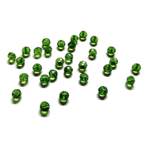 Beads / Crystal Beads - 4mm - clear green - 30pcs / Beads for crafting