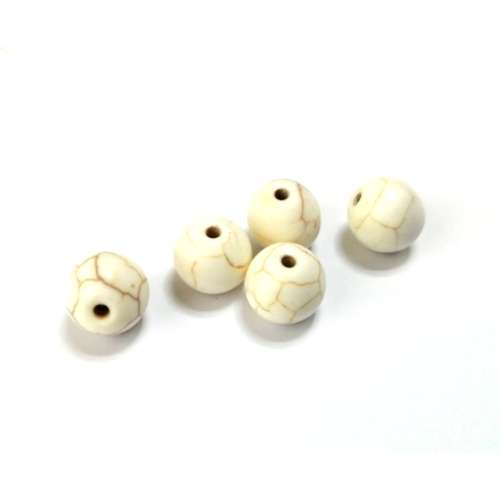 Beads / Howlite  Stone Beads - 5pcs  - 10mm ball / Beads for crafting