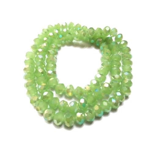 Beads /Crystal Beads - 6mm -shiny milky green- String+/-95pcs / Beads for crafting
