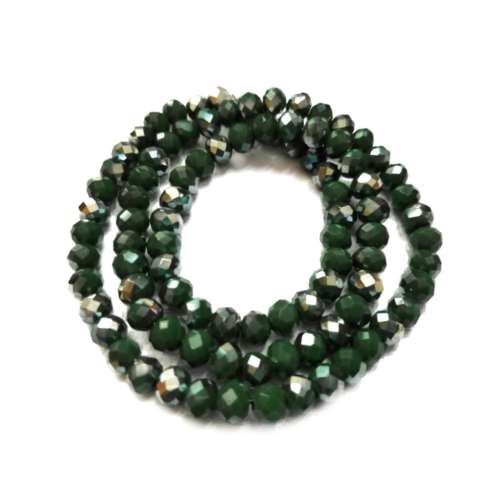 Beads /Crystal Beads - 6mm -silver smoked green- String+/-95pcs / Beads for crafting