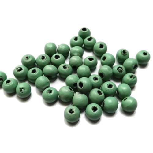 Beads / Wood Beads - turquoise green- 40pcs - 8mm / Beads for crafting