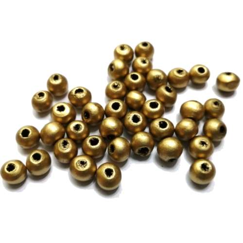 Beads / Wood Beads - gold- 40pcs - 8mm / Beads for crafting