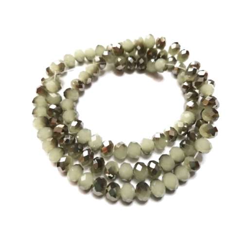Beads / Crystal Beads - 6mm -grey smoked light green- String+/-95pcs / Beads for crafting