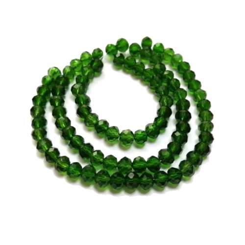 Beads / Crystal Beads - 6mm -clear dark green- String+/-95pcs / Beads for crafting