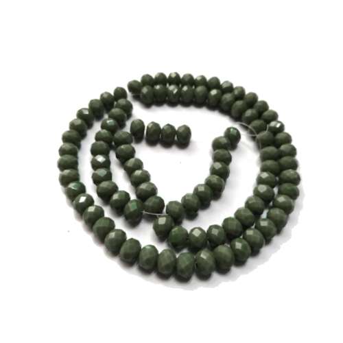 Beads / Crystal Beads - 6mm -mat medium green- String+/-95pcs / Beads for crafting