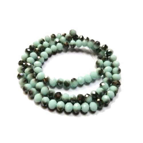 Beads / Crystal Beads - 6mm -silver smoked light blue- String+/-95pcs / Beads for crafting