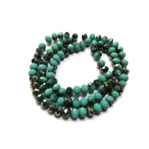 Beads / Crystal Beads - 6mm -silver smoked light blue- String+/-95pcs / Beads for crafting