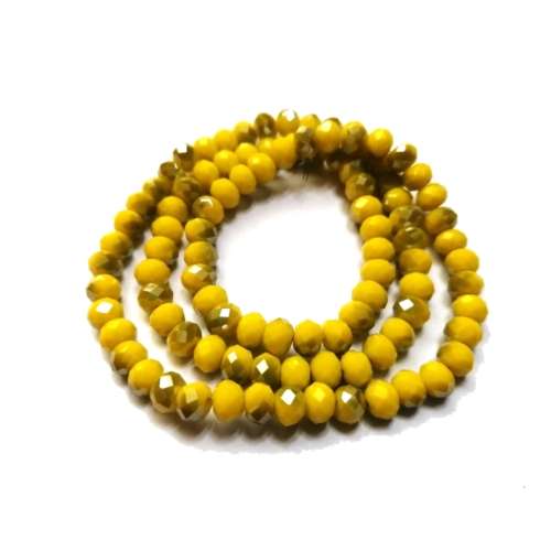 Beads / Crystal Beads - 6mm -silver smoked yellow- String+/-95pcs / Beads for crafting