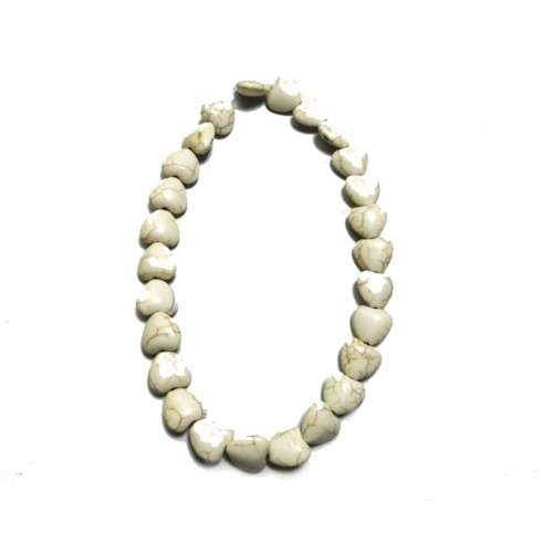 Beads / Howlite  Stone Heart Beads - 16mm - +/-26pcs  String / Beads for crafting