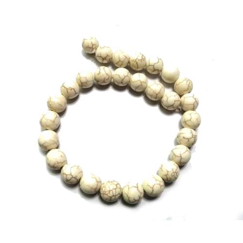 Beads / Howlite  - 14mm ball - Stone Beads - +/-28pcs String / Beads for crafting