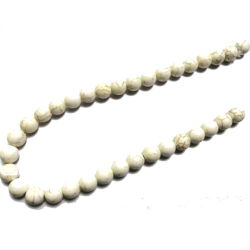 Beads / Howlite - 12mm -ball - Stone Beads - creme - +/-32pcs String / Beads for crafting