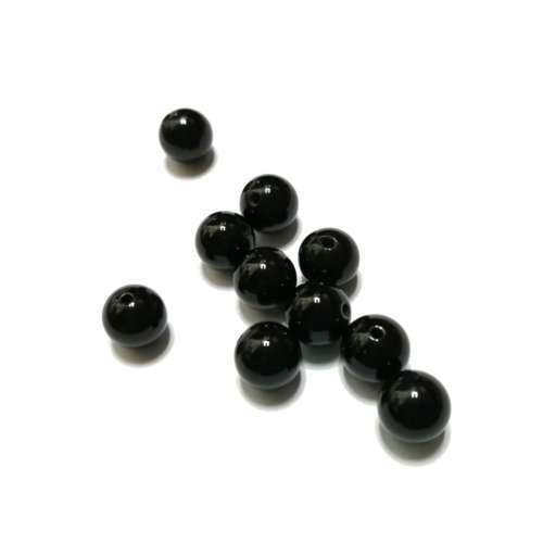 Beads / Gemstone - Black Agate - Beads   8mm-  10pcs / Beads for crafting