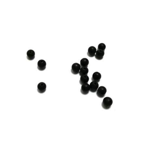 Beads / Gemstone - Matt Black Agate - Beads   4mm-  15pcs / Beads for crafting