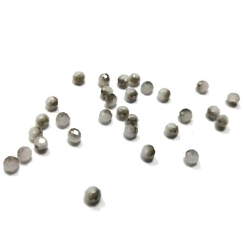 Beads - Crystal Beads- 4mm - grey smoked light grey - 30pcs- Beads for crafting