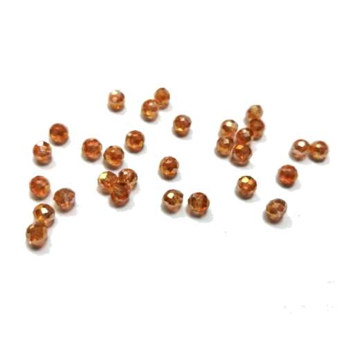 Beads / Crystal Beads- 4mm - shiny orange clear brown  - 30pcs / Beads for crafting