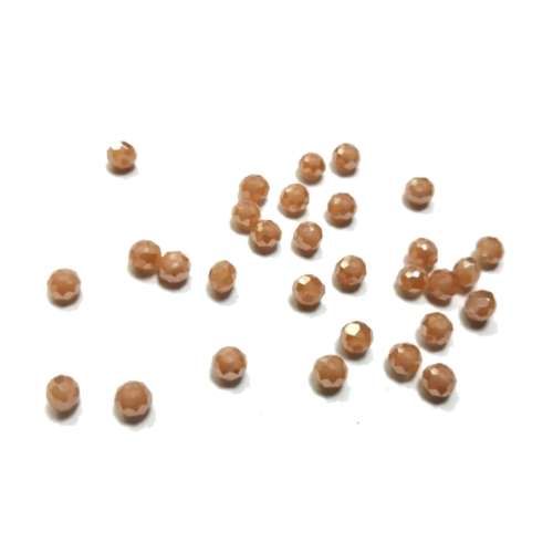 Beads / Crystal Beads- 4mm - shiny light brown  - 30pcs / Beads for crafting